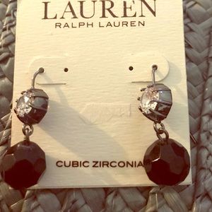 2/$30 Ralph Lauren aretes Cubic zirconia black sto